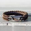 Handmade Brown Leather Braided Bracelet Back View Image