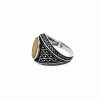 925 Sterling Silver Emperor Ring with Agate Stone Side View