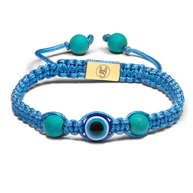 Turquoise Evil Eye Shamballa Bracelet