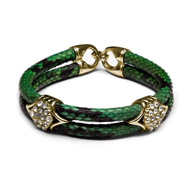 Green Python Imperio Gold Bracelet