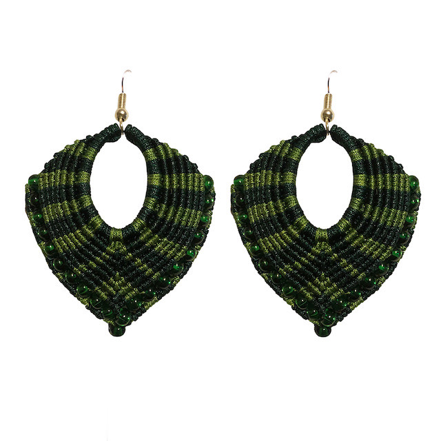 Pair of Green Aristotelia Earrings
