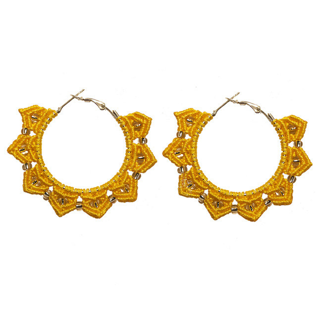 Pair of Yellow 8-Point Universe Earrings