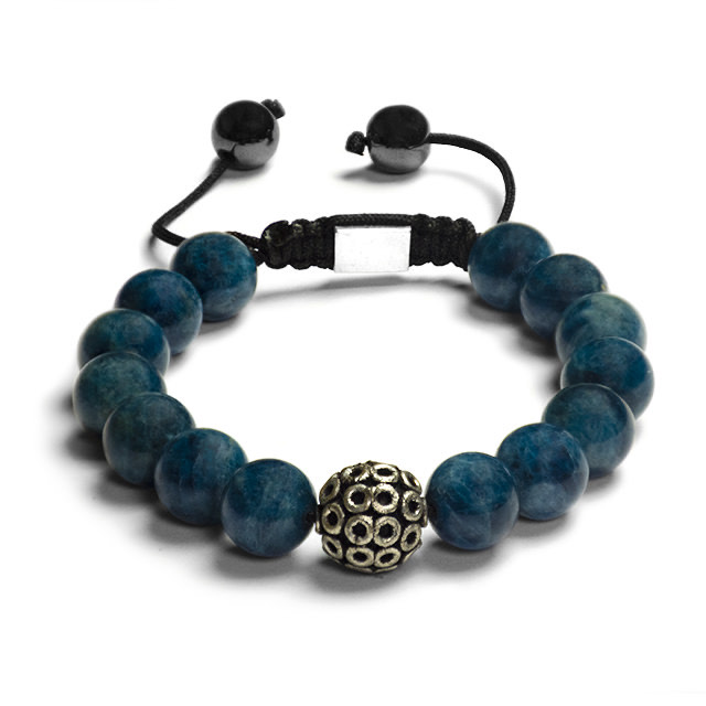 Blue Apatite Shamballa Bracelet