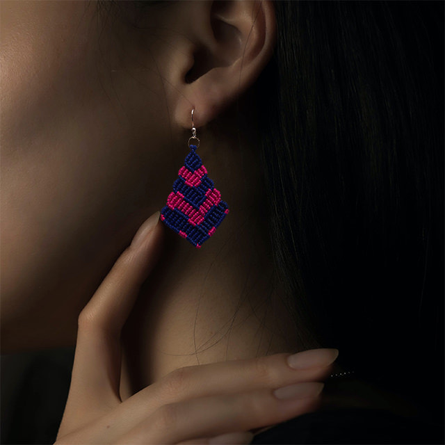 Blue & Pink Tree of Hearts Earrings Preview