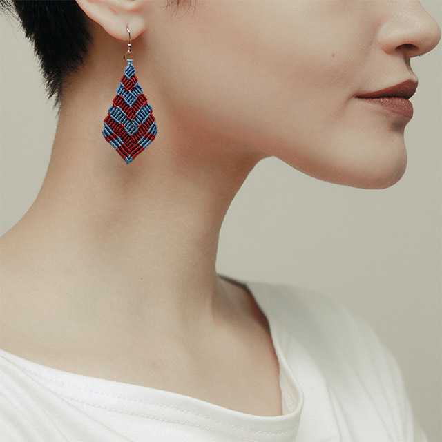 Blue & Red Tree of Hearts Earrings Preview