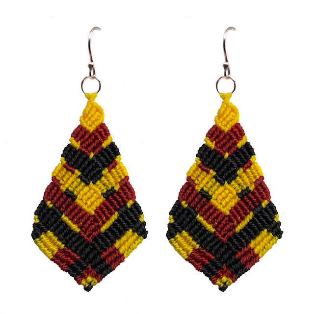 Pair of Red & Yellow - Tree of Hearts Earrings