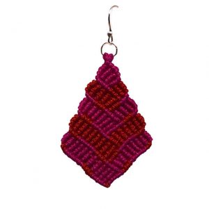 Single Pink & Red Tree Of Hearts Earring