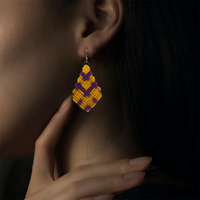 Yellow & Purple Tree of Hearts Earrings Preview