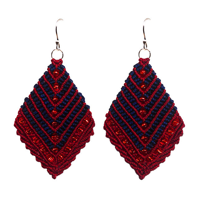 Pair of Royal Red & Blue Earrings