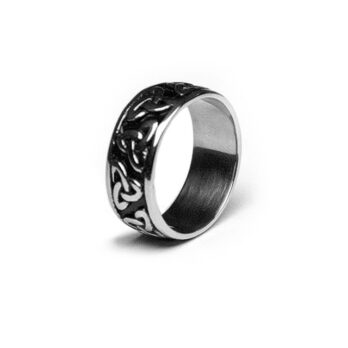 Celtic Spaced Triquetra Ring Side View