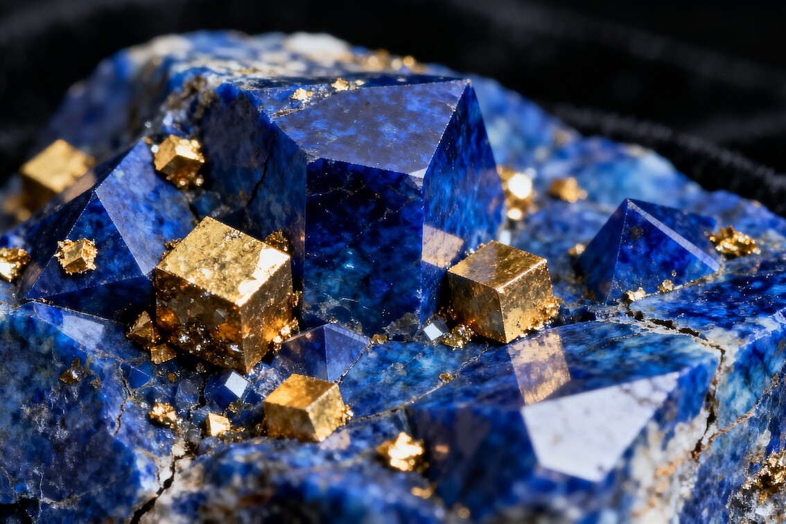 Lapis Lazuli Gemstone With Golden Pyrite Flecks